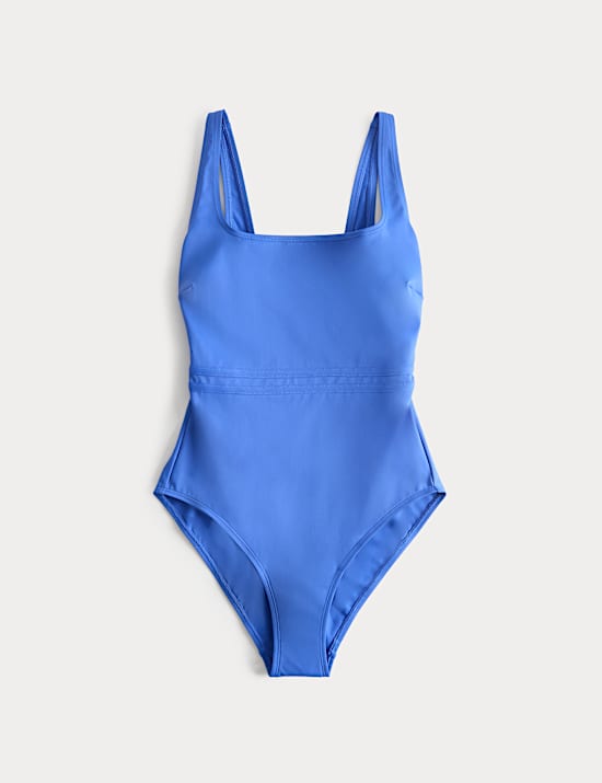 Maillot de bain sculptant &agrave; d&eacute;collet&eacute; rond et panneaux