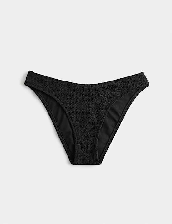 Textured V-Front Bikini Bottoms