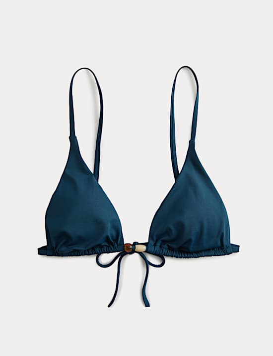 Bead Detail Triangle Bikini Top