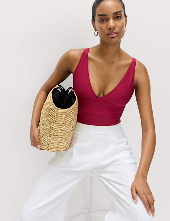 Sculpt Panelled Plunge Swimsuit