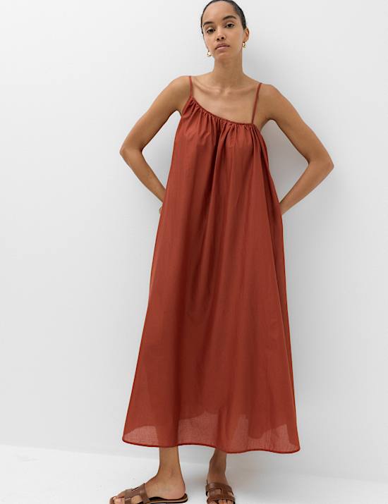 Pure Cotton Asymmetric Maxi Beach Dress