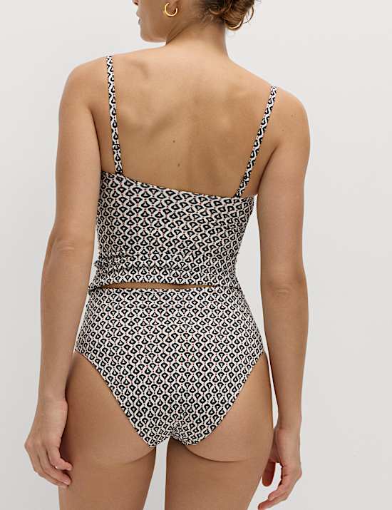 Bas de bikini taille haute avec imprimé