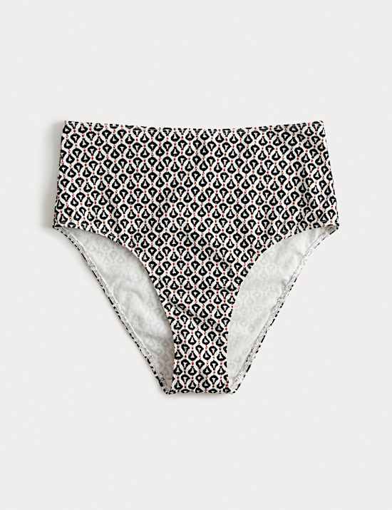 Bas de bikini taille haute avec imprimé