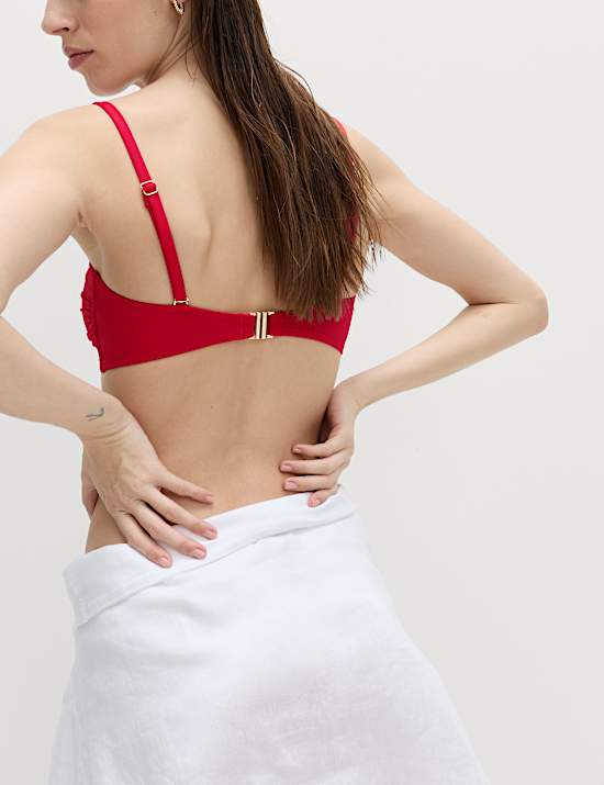 Padded Twist Front Bandeau Bikini Top