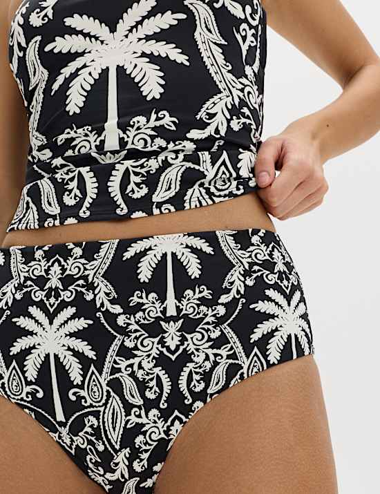 Tummy Control High Waisted High Leg Bikini Bottoms