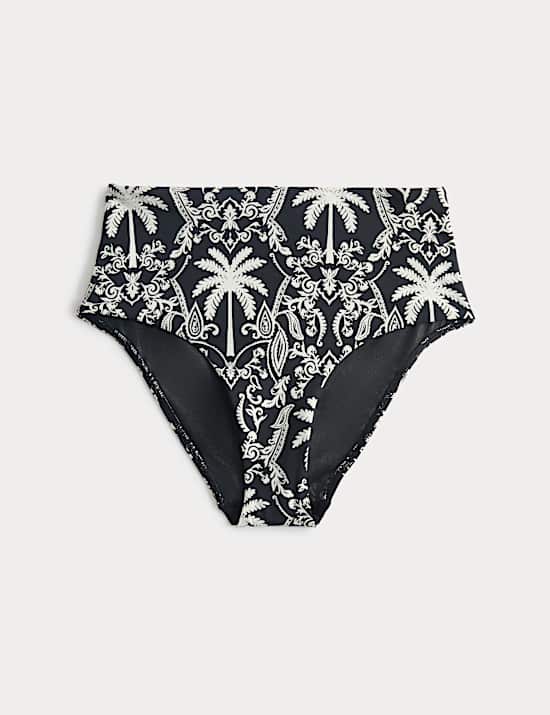 Tummy Control High Waisted High Leg Bikini Bottoms