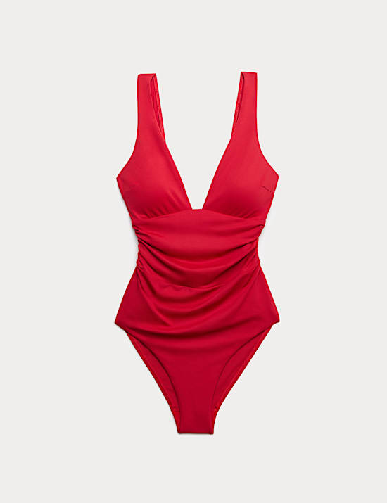 Buikcorrigerend badpak met diepe plunge