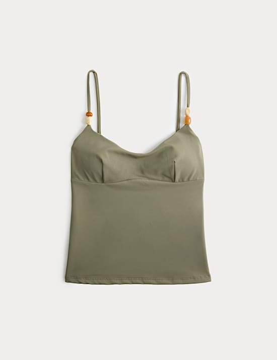 Bead Detail Scoop Neck Tankini Top