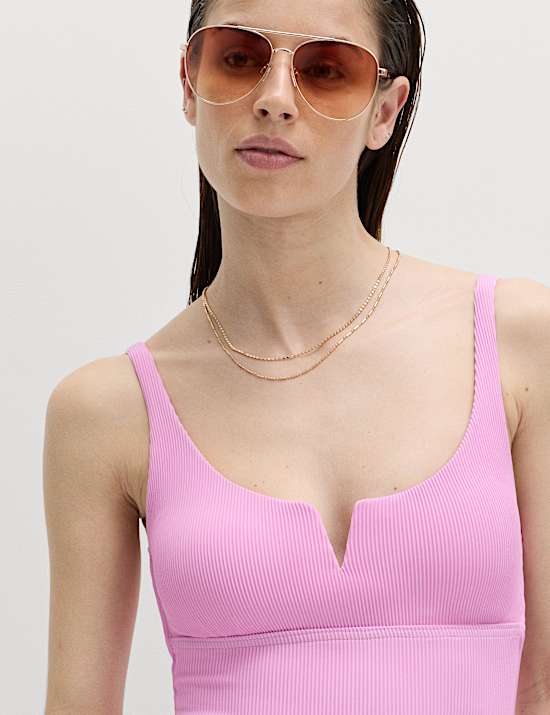 Tummy Control Textured Swimsuit