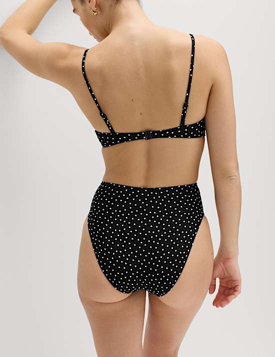 Polka Dot High Waisted Bikini Bottom