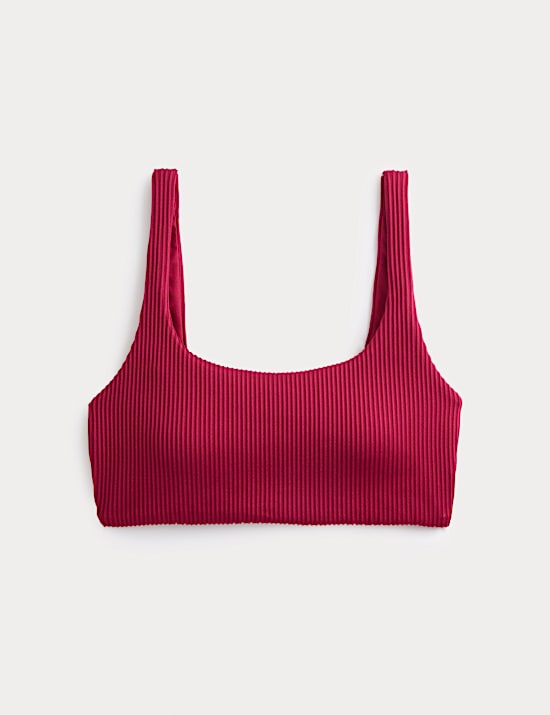 Ribbed Scoop Neck Bikini Top