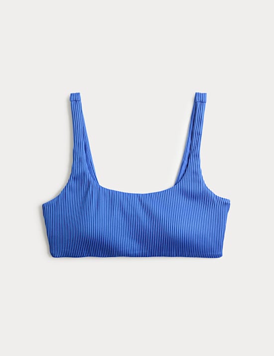 Ribbed Scoop Neck Bikini Top
