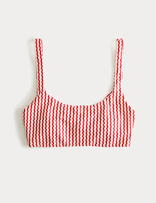 Printed Scoop Neck Bikini Top