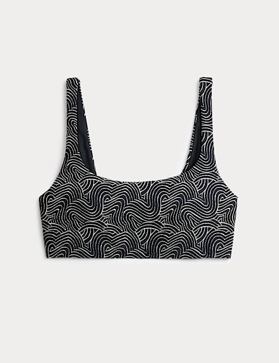 Printed Scoop Neck Bikini Top