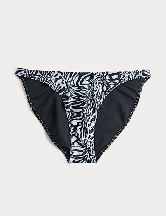 Bas de bikini coupe &eacute;chancr&eacute;e avec imprim&eacute;