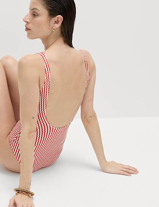 Printed Scoop Neck Swimsuit