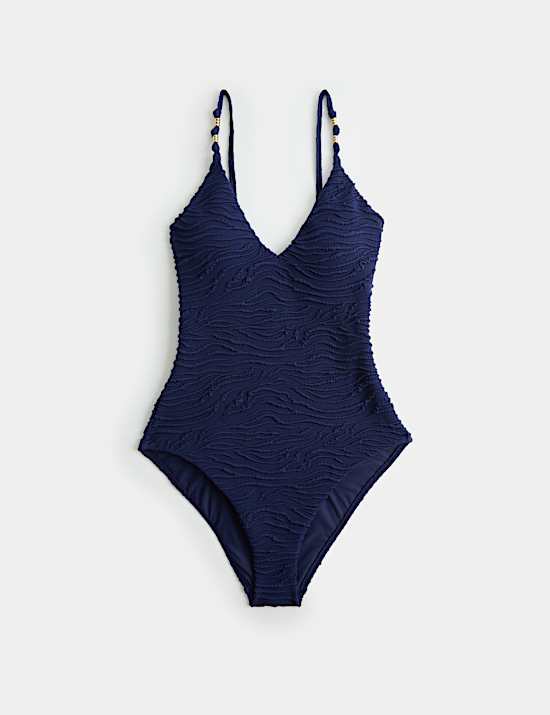 Textured Plunge Swimsuit