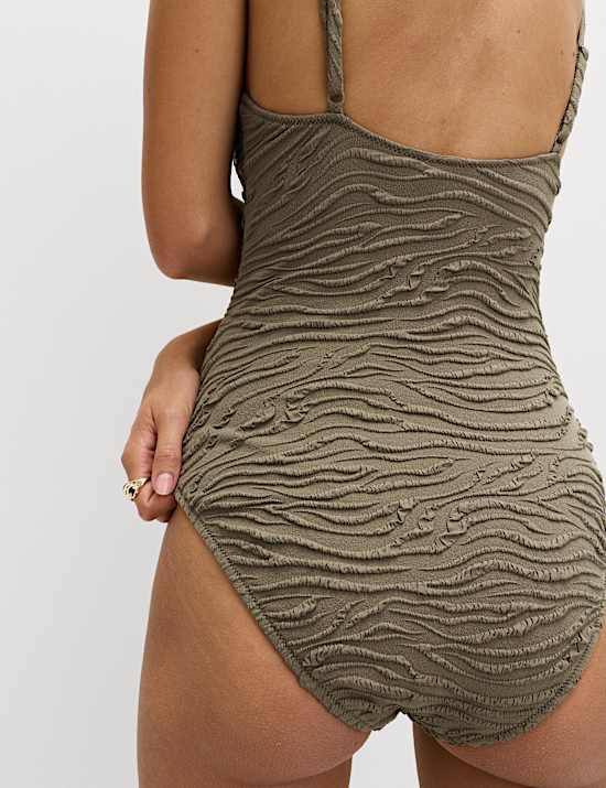 Textured Plunge Swimsuit
