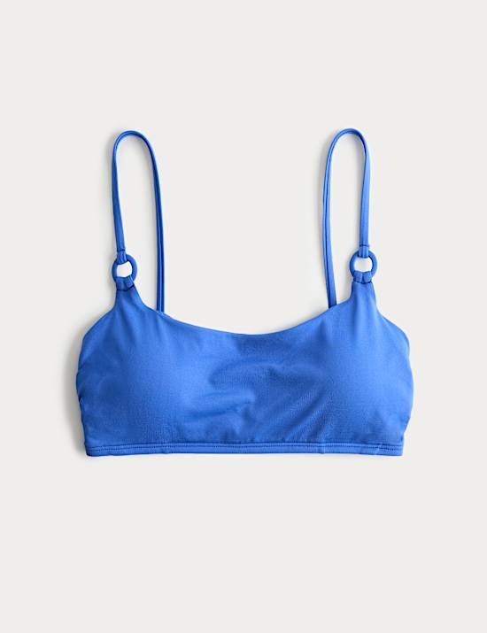 Padded Ring Detail Scoop Neck Bikini Top