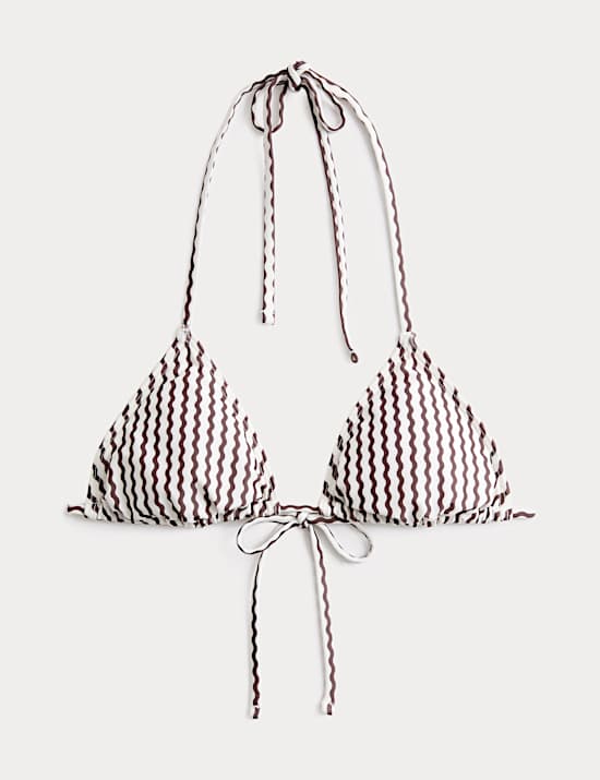 Gepolstertes Neckholder-Bikinioberteil in Triangelform mit Musterprint