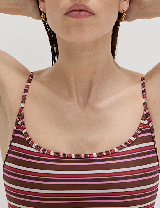 Printed Scoop Neck Swimsuit