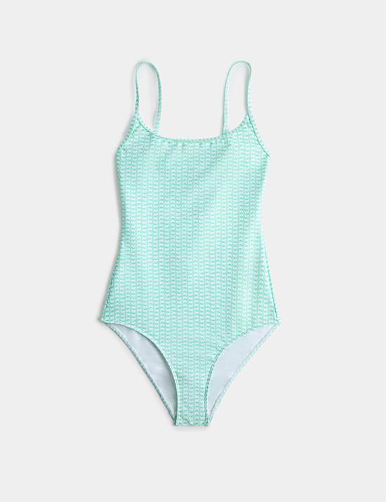 Printed Scoop Neck Swimsuit