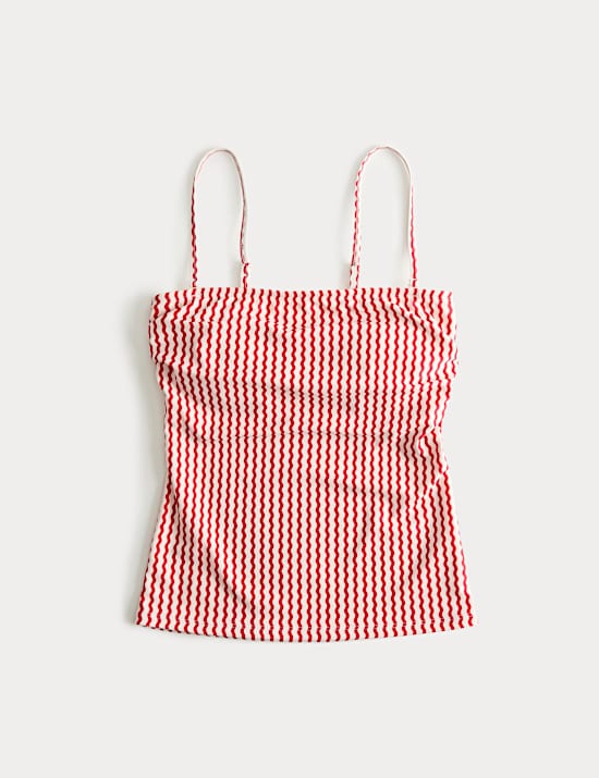 Printed Bandeau Tankini Top