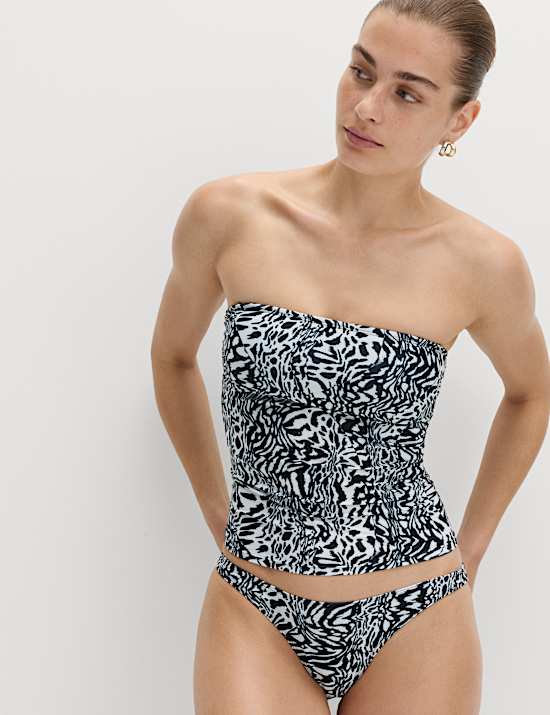 Haut de tankini bandeau avec imprim&eacute;