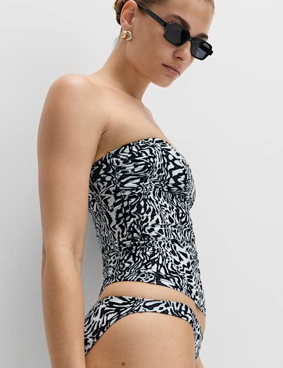 Haut de tankini bandeau avec imprim&eacute;