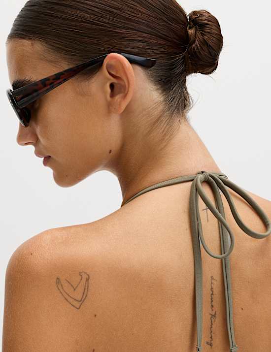 Padded Halterneck Triangle Bikini Top