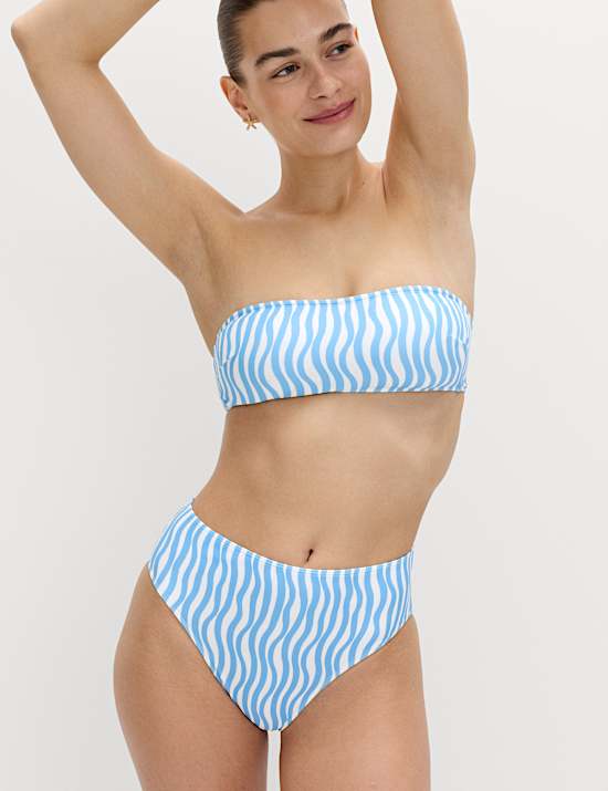 Printed Bandeau Bikini Top