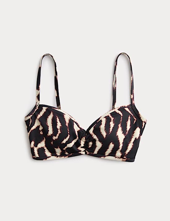 Printed Plunge Bikini Top
