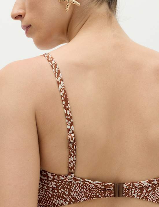 Printed Plunge Bikini Top