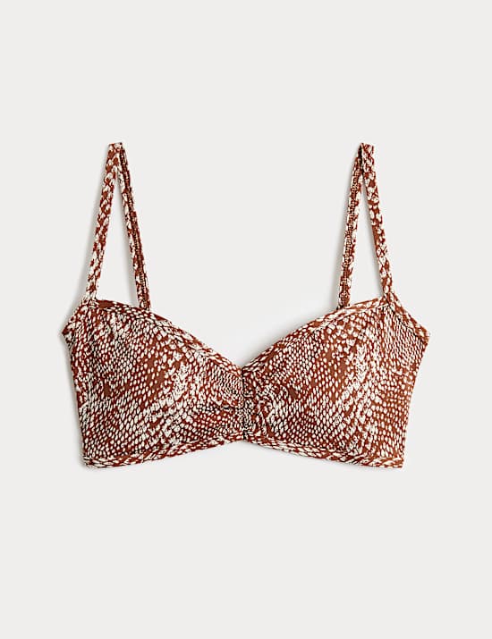 Printed Plunge Bikini Top