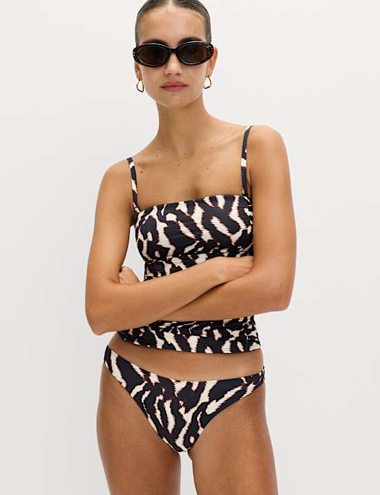 Printed High Leg Bikini Bottoms