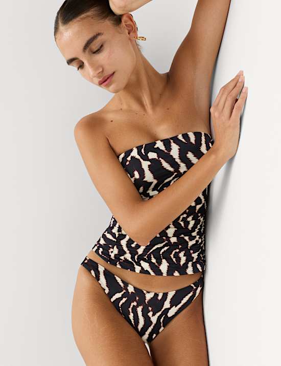 Printed High Leg Bikini Bottoms