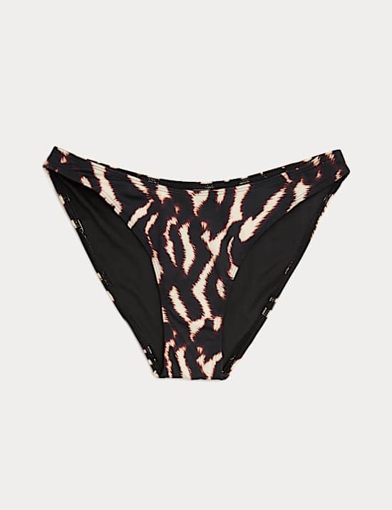 Printed High Leg Bikini Bottoms