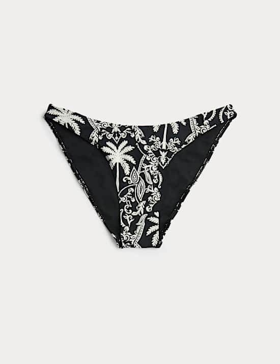 Bedrucktes Bikinih&ouml;schen mit hohem Beinausschnitt