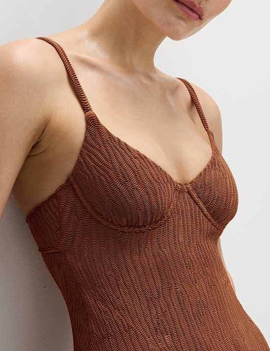 Textured Wired Swimsuit (A-DD)