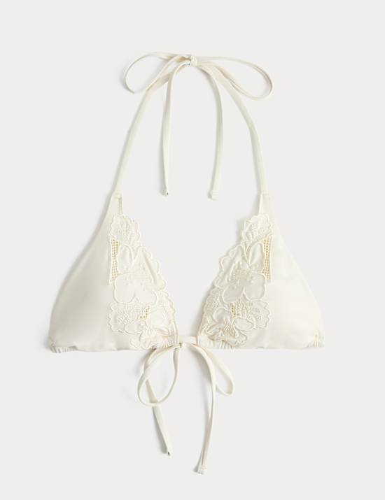 Floral Triangle Bikini Top