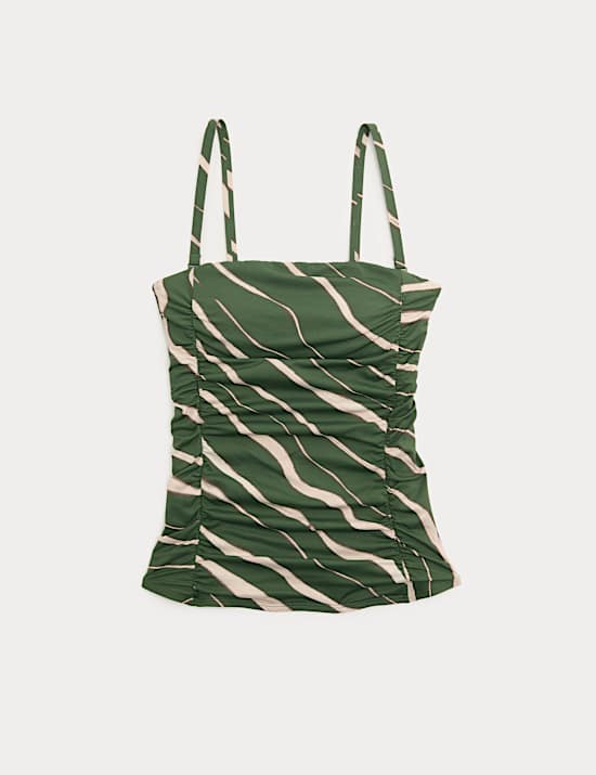Tummy Control Printed Ruched Tankini
