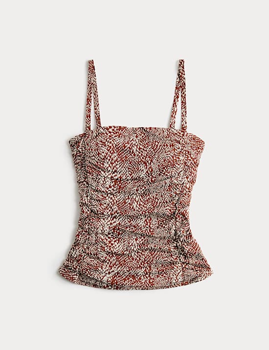 Tummy Control Printed Ruched Tankini