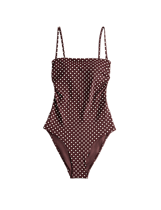 Maillot de bain bandeau &agrave; pois