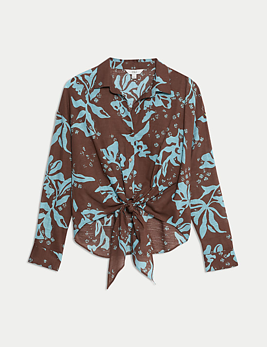 Pure Cotton Printed Button Through Beach Shirt