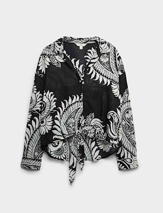 Pure Cotton Printed Button Through Beach Shirt