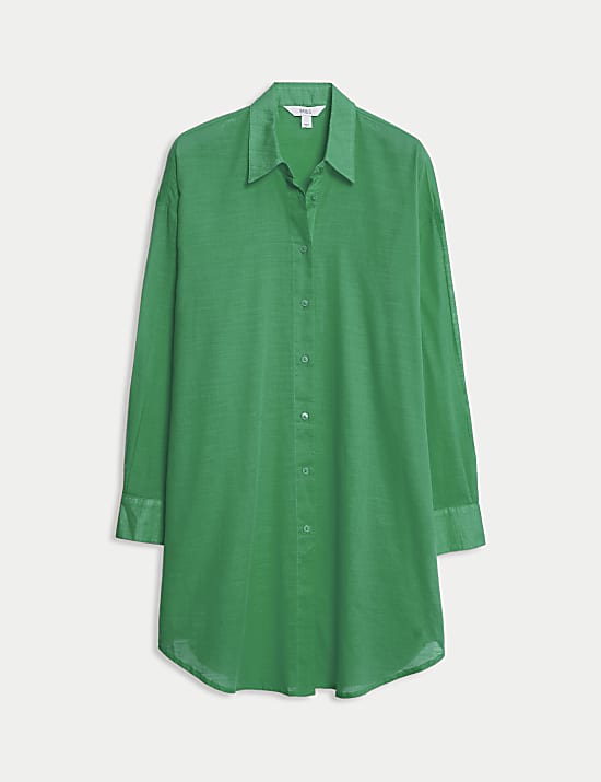 Pure Cotton Collared Beach Shirt