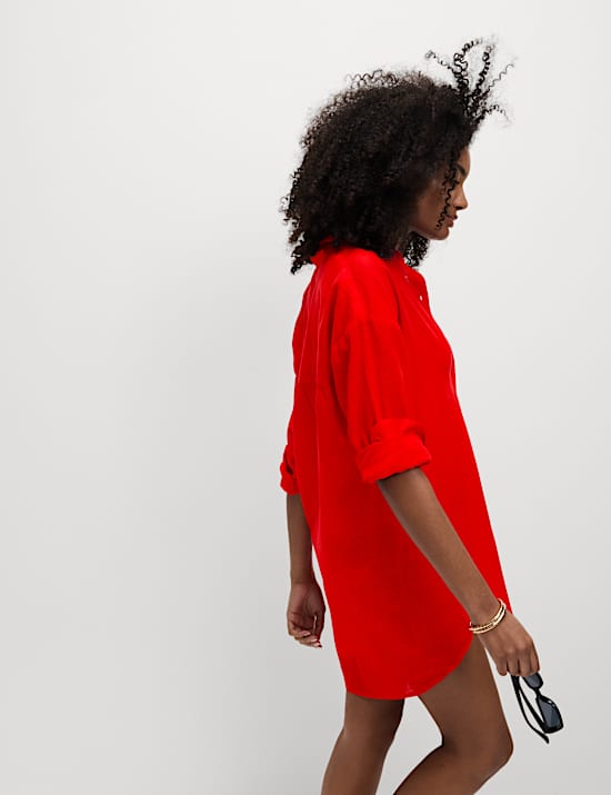 Pure Cotton Collared Beach Shirt