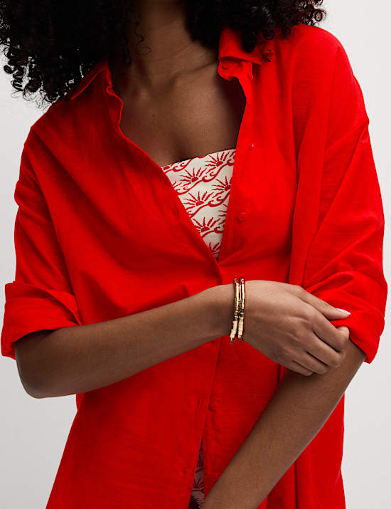 Pure Cotton Collared Beach Shirt