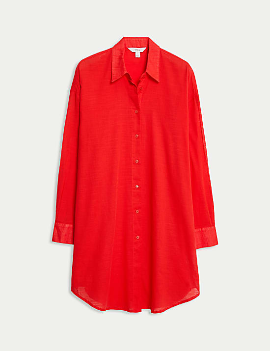 Pure Cotton Collared Beach Shirt