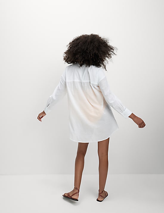 Pure Cotton Collared Beach Shirt